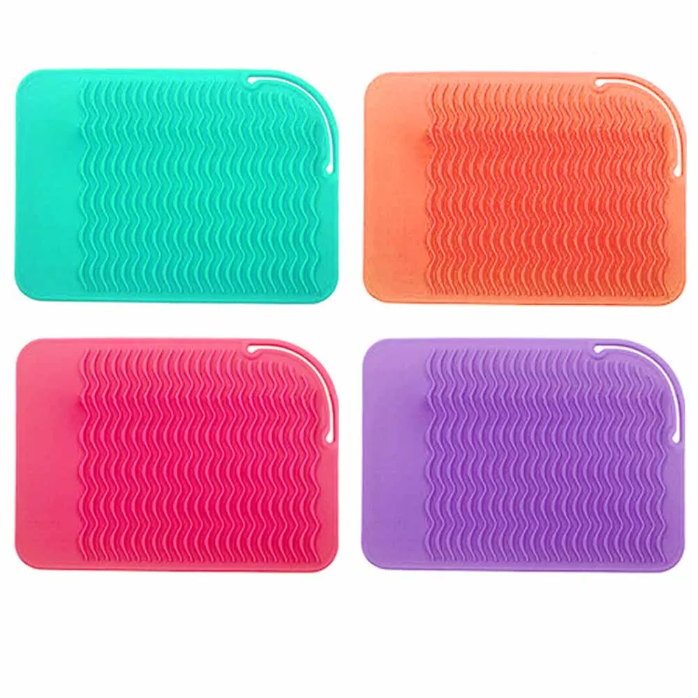 1 Heat Resistant Silicone Mat Pad Pouch for Flat Iron Curling Iron Hot Hair Tool