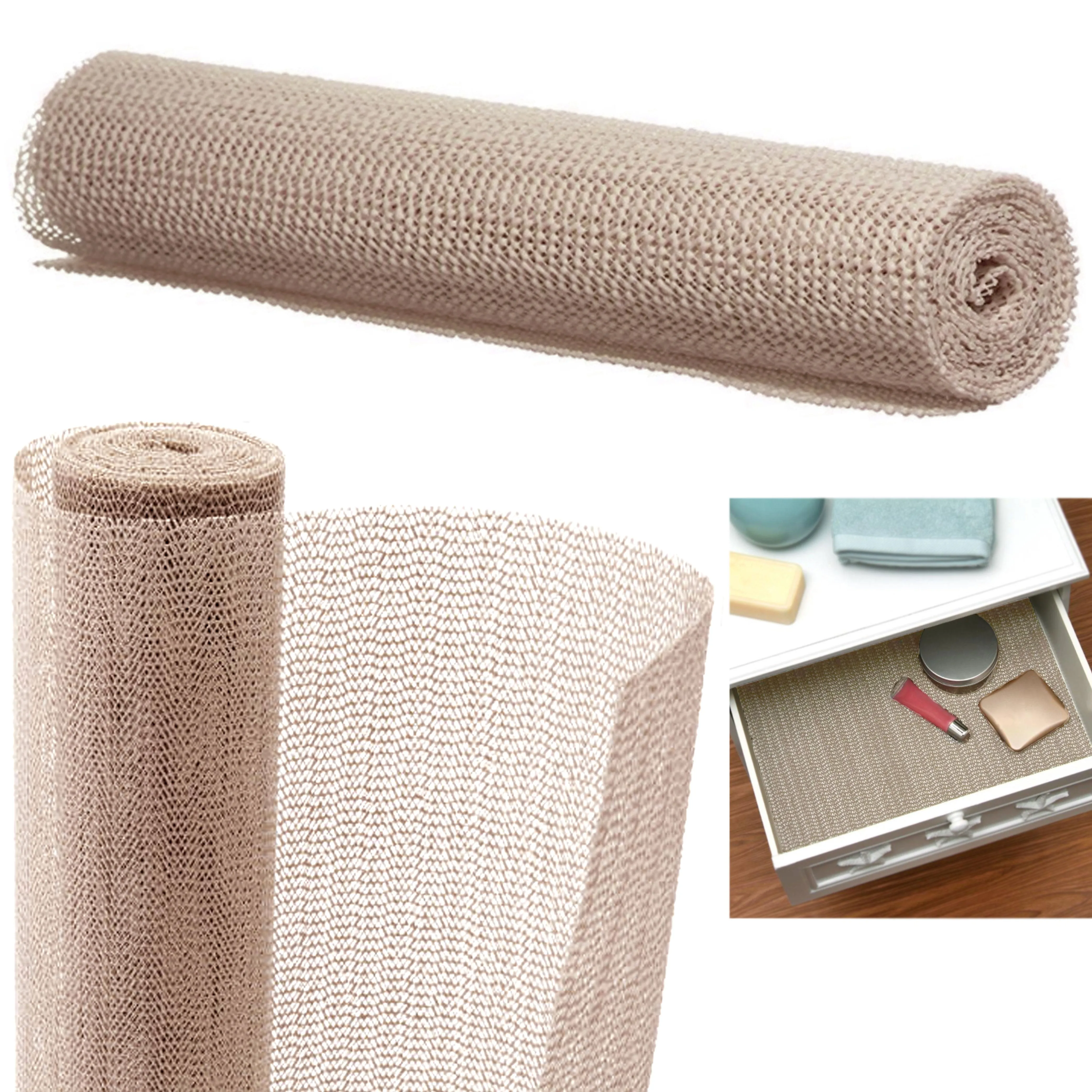 1 Liner Foam Rubber Non Slip Grip Tool Box Drawer Shelf Mat Roll Lining Pad Tan