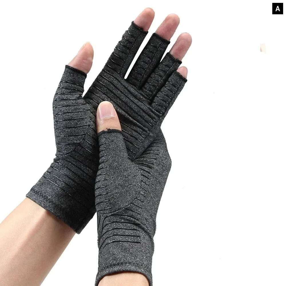 1 Pair Open Fingers Compression Arthritis Gloves for Joint Pain Relief