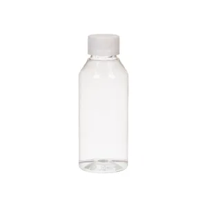 100ml PVC Boston Bottle Clear Plastic with Lid