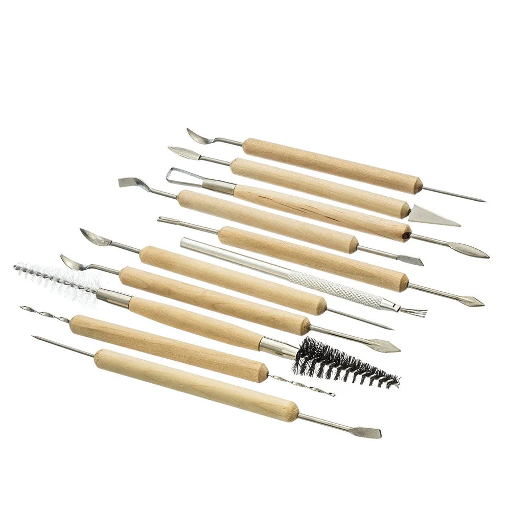 11PC Sculpting Tools Set Wax Carvers Stainless Steel Carving Wood Clay Taxidermy