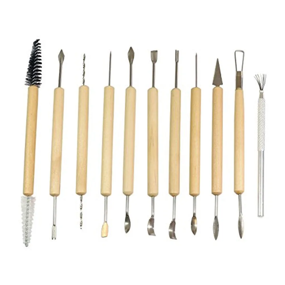 11PC Sculpting Tools Set Wax Carvers Stainless Steel Carving Wood Clay Taxidermy