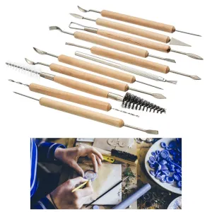 11PC Sculpting Tools Set Wax Carvers Stainless Steel Carving Wood Clay Taxidermy