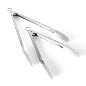 12368202, Martha Stewart, 2Pk Stainless Steel 12" & 9" Tongs