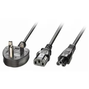 2.5M Y Cable Uk 3 Pin To Iec C13/C5