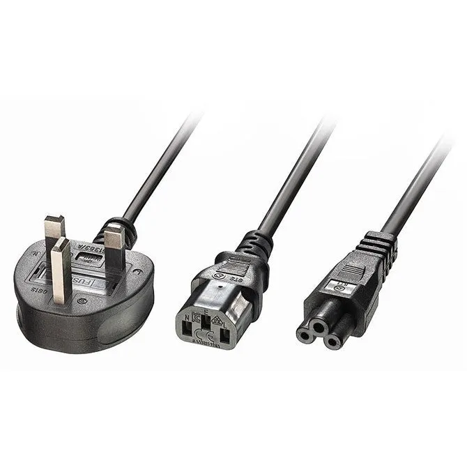 2.5M Y Cable Uk 3 Pin To Iec C13/C5