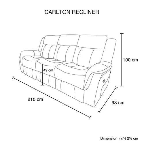 3-2-1 Seater Finest Grey Fabric Recliner Sofa | Sturdy Construction | Metal Mechanism