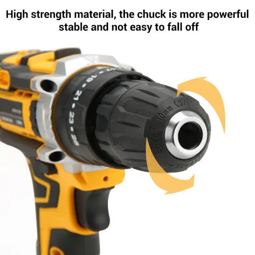 36VF BRUSHLESS HEAVY DUTY CORDLESS DRILL IMPACT DRIVER KIT | Hammer |  2 BATTERY | Box
