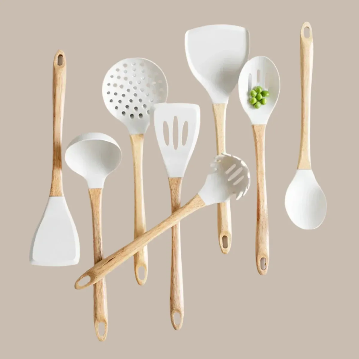3/8pcs White Kitchenware Set
