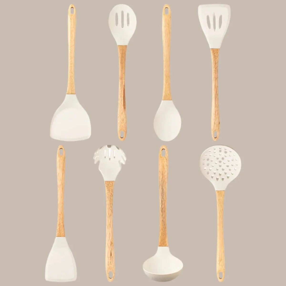 3/8pcs White Kitchenware Set