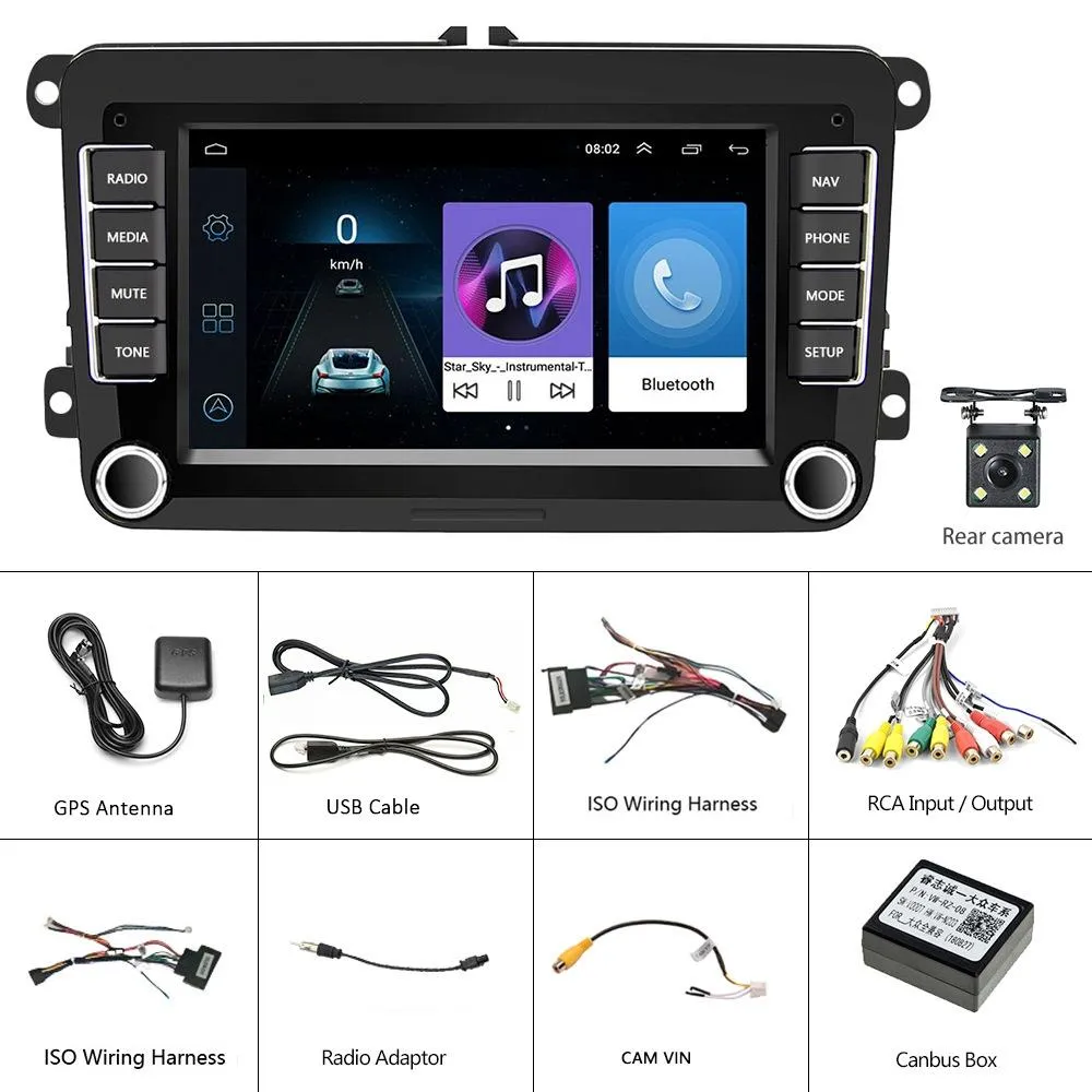 7 Inch Android Car Navigation Player For Volkswagen - 2   32G Wireless Carplay - Standard   4Lights Camera