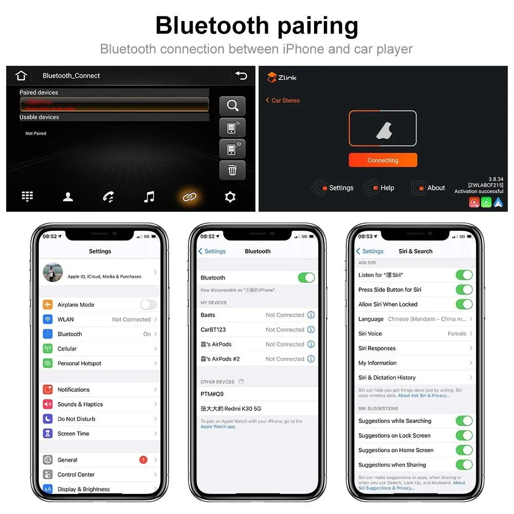 7 Inch Android Car Navigation Player With Wireless Carplay - 1   16G