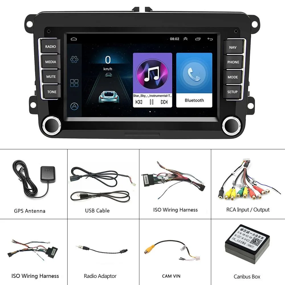 7 Inch Android Car Navigation Player With Wireless Carplay - 1   16G