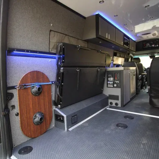 76"" Rear Dinette/Bed Setup For 07  Sprinter Vans - Charcoal Cloth