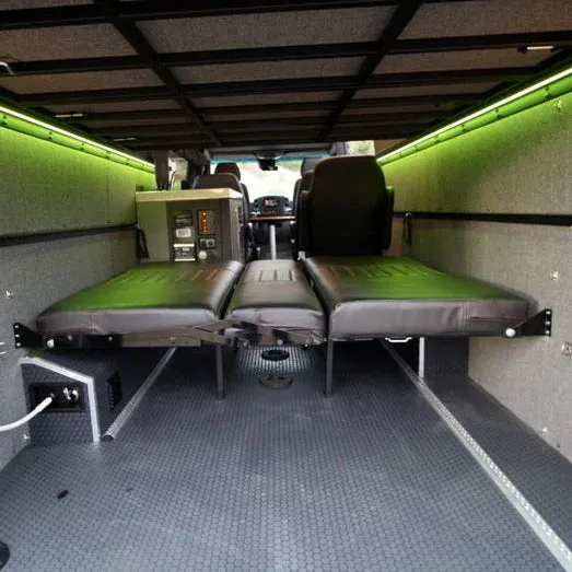 76"" Rear Dinette/Bed Setup For 07  Sprinter Vans - Charcoal Cloth