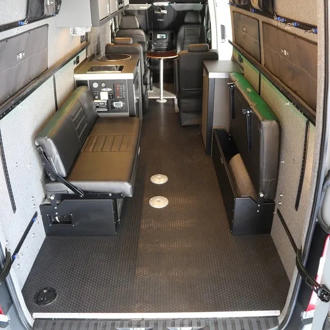 76"" Rear Dinette/Bed Setup For 07  Sprinter Vans - Charcoal Cloth