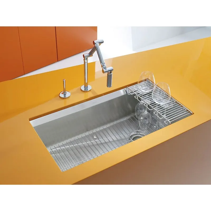 8 Degree 18" x 33" x 10" Stainless Steel Single Basin Undermount Kitchen Sink