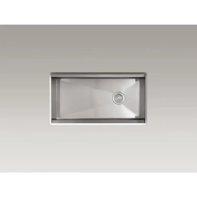 8 Degree 18" x 33" x 10" Stainless Steel Single Basin Undermount Kitchen Sink