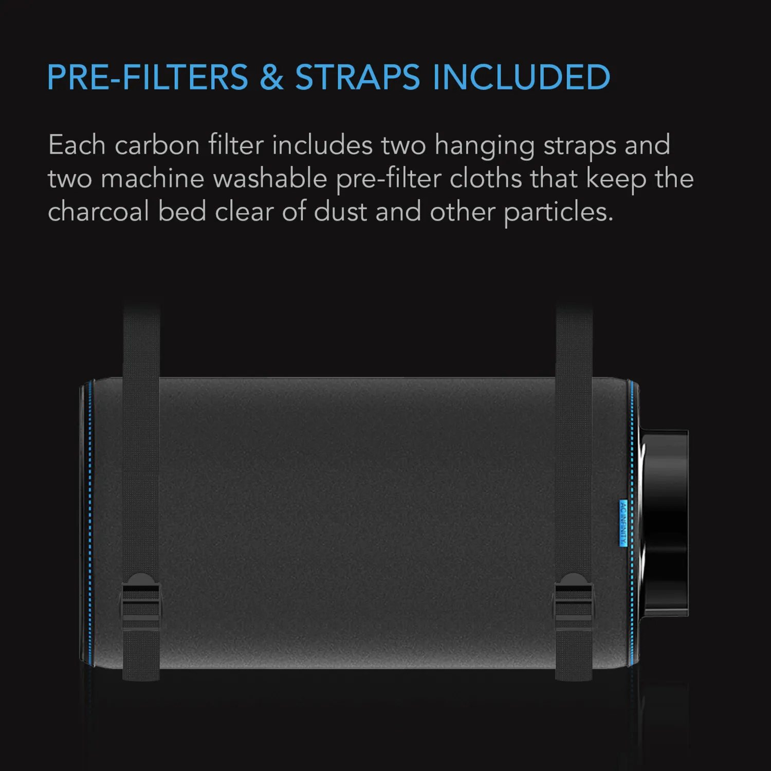 AC Infinity Duct Carbon Filter, Australian Charcoal, 10-Inch