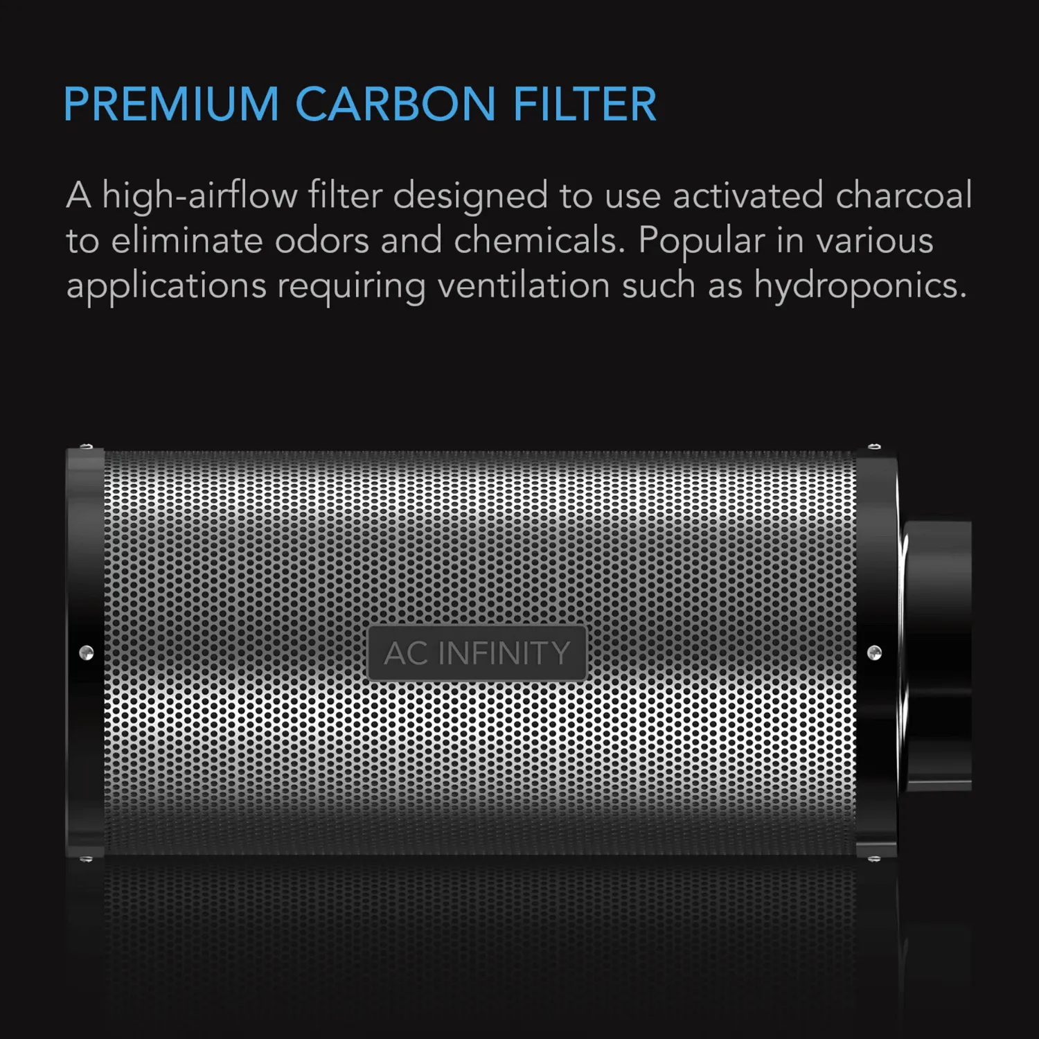 AC Infinity Duct Carbon Filter, Australian Charcoal, 10-Inch