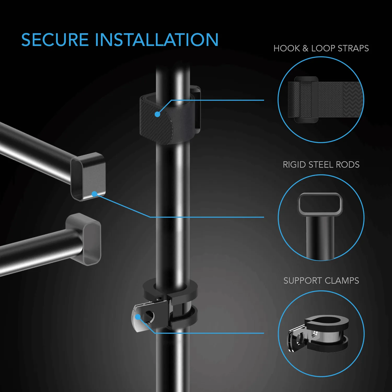 AC Infinity Grow Tent Mounting Bars, for Indoor Grow Spaces, 2x2'