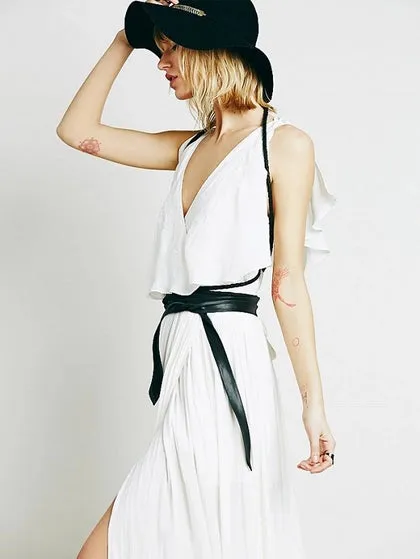 ADA Collection Black Midi Wrap Belt