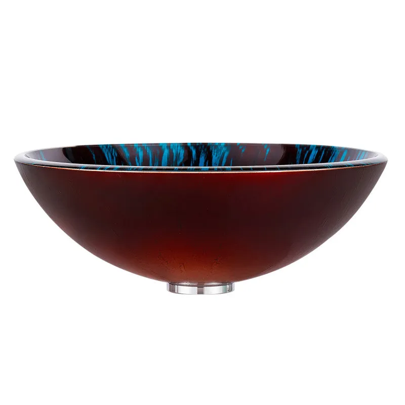 ANZZI Belissima Round Glass Vessel Bathroom Sink