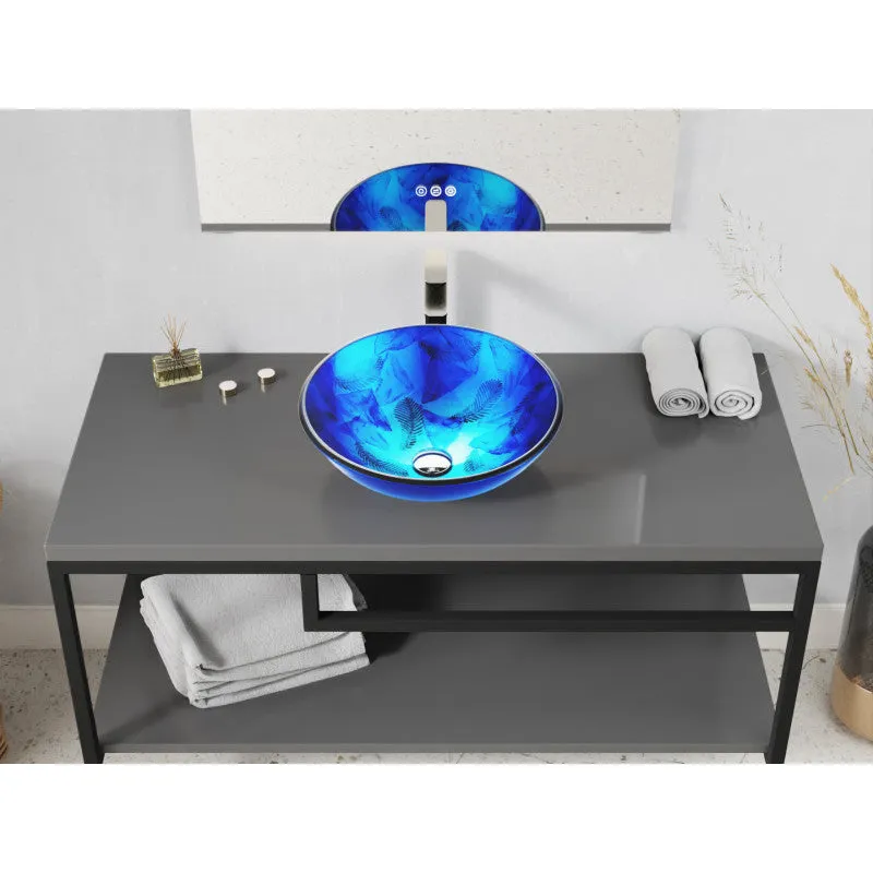 ANZZI Belissima Round Glass Vessel Bathroom Sink