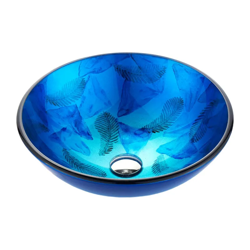 ANZZI Belissima Round Glass Vessel Bathroom Sink