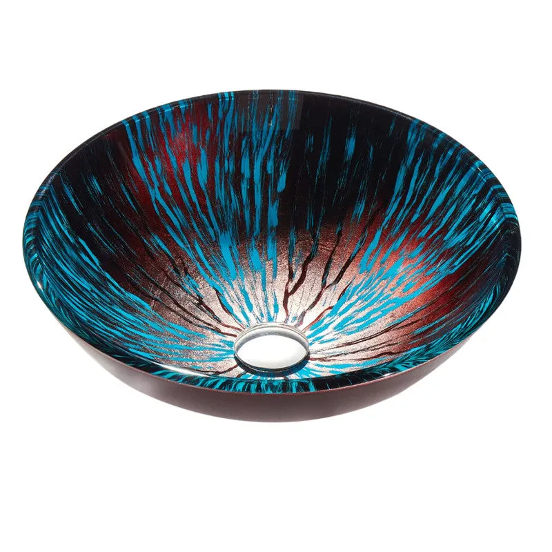 ANZZI Belissima Round Glass Vessel Bathroom Sink