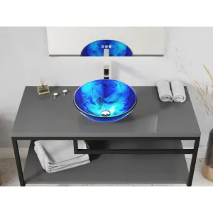 ANZZI Belissima Round Glass Vessel Bathroom Sink
