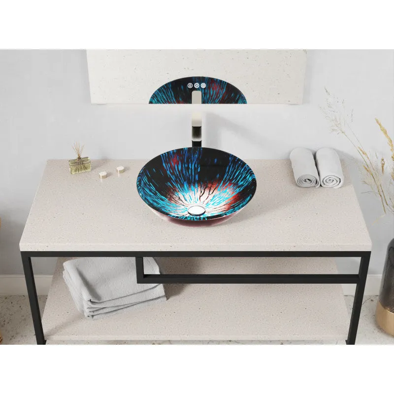 ANZZI Belissima Round Glass Vessel Bathroom Sink