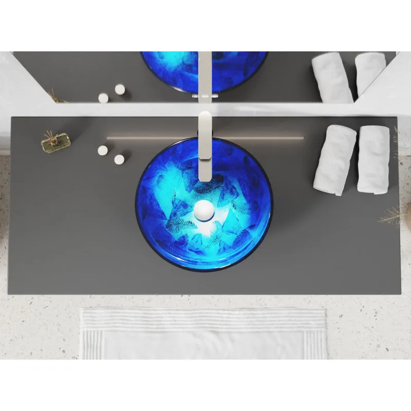 ANZZI Belissima Round Glass Vessel Bathroom Sink