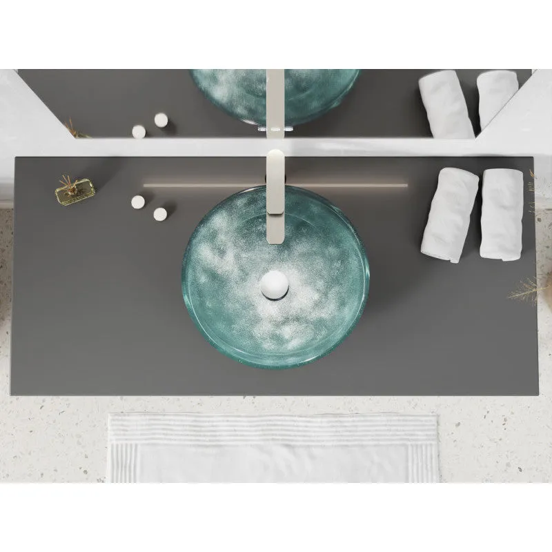ANZZI Belissima Round Glass Vessel Bathroom Sink