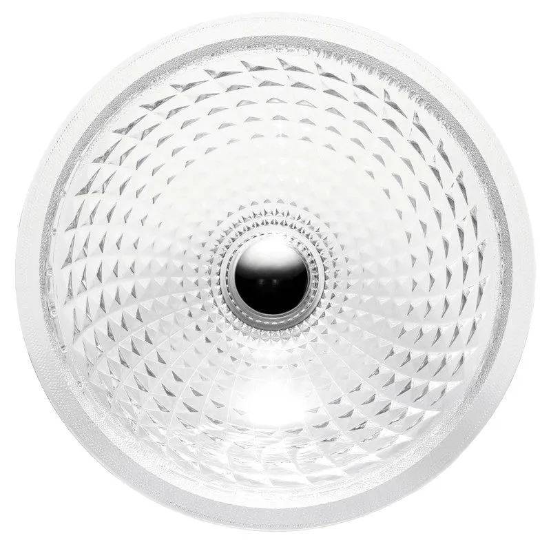 ANZZI Diamante Round Clear Glass Vessel Bathroom Sink with Faceted Pattern
