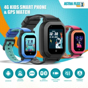 Astra Flex X1- Kids 4G LTE Android Smart Watch - 1GB RAM   8GB ROM, SMS, Vibration, WhatsApp, Wifi, GPS Tracking and Video Calling