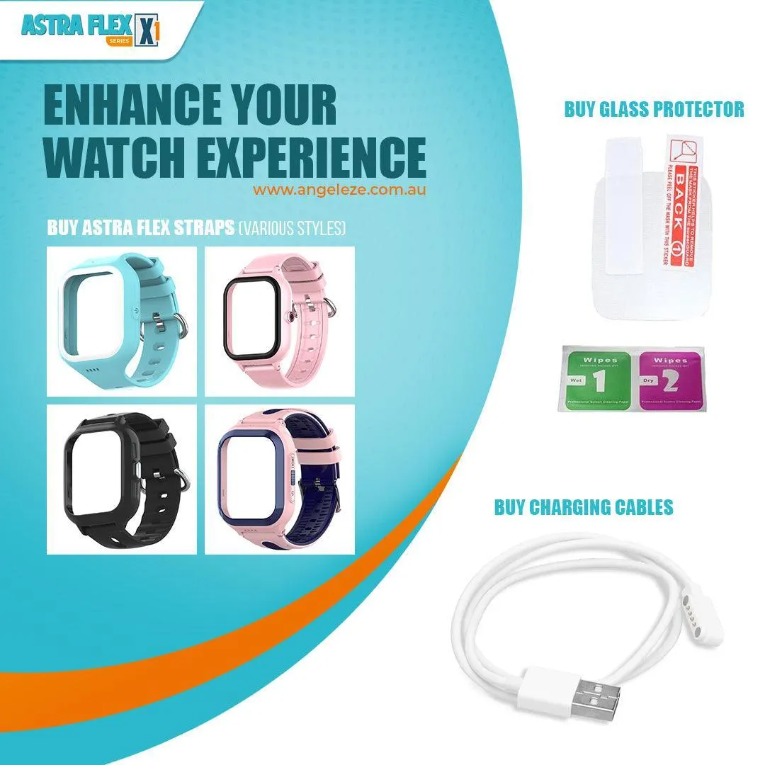 Astra Flex X1- Kids 4G LTE Android Smart Watch - 1GB RAM   8GB ROM, SMS, Vibration, WhatsApp, Wifi, GPS Tracking and Video Calling