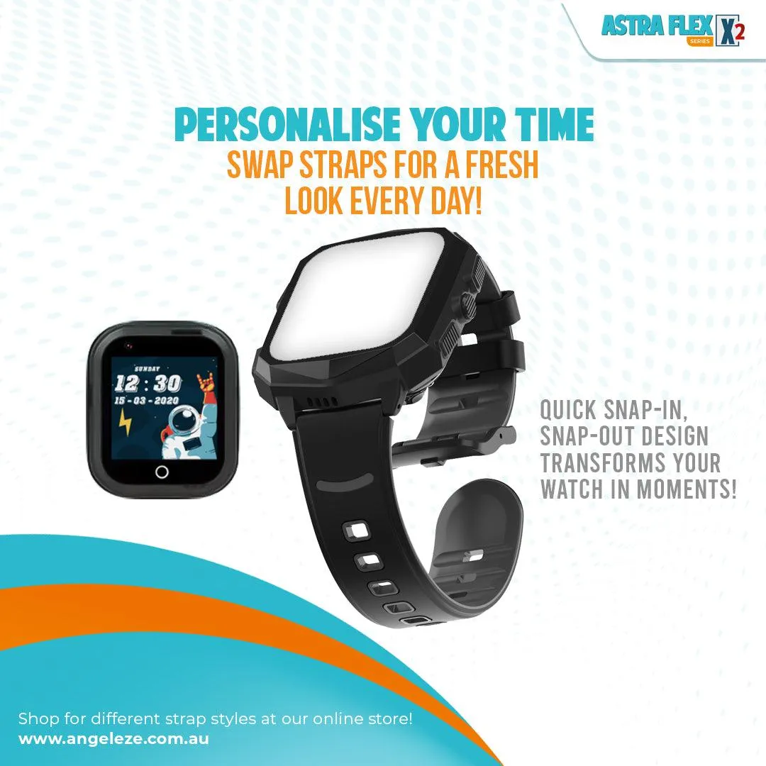 Astra Flex X2- Kids 4G LTE Android Smart Watch - 1GB RAM   8GB ROM, SMS, Vibration, WhatsApp, Wifi, GPS Tracking and Video Calling
