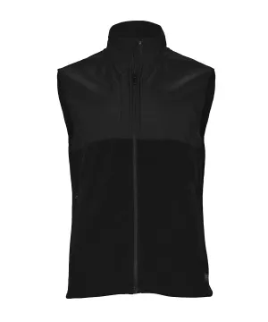 Black - Highland - Fashionable yoke fleece vest