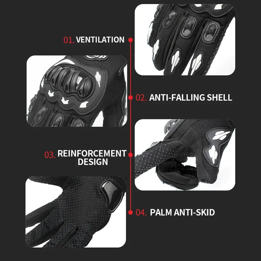 Breathable Mesh Touchscreen Motorbike Gloves for Men Women Road Racing Cycling