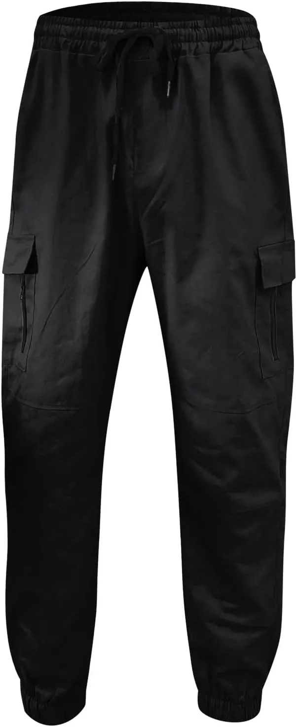 Cargo Sweatpants for Men Big and Tall with Pockets Men's Joggers Sweatpants Low Crotch Sweats Slim Fit Trousers Harem
