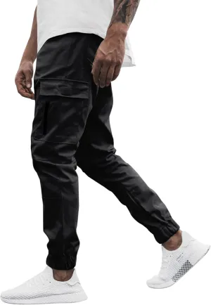 Cargo Sweatpants for Men Big and Tall with Pockets Men's Joggers Sweatpants Low Crotch Sweats Slim Fit Trousers Harem