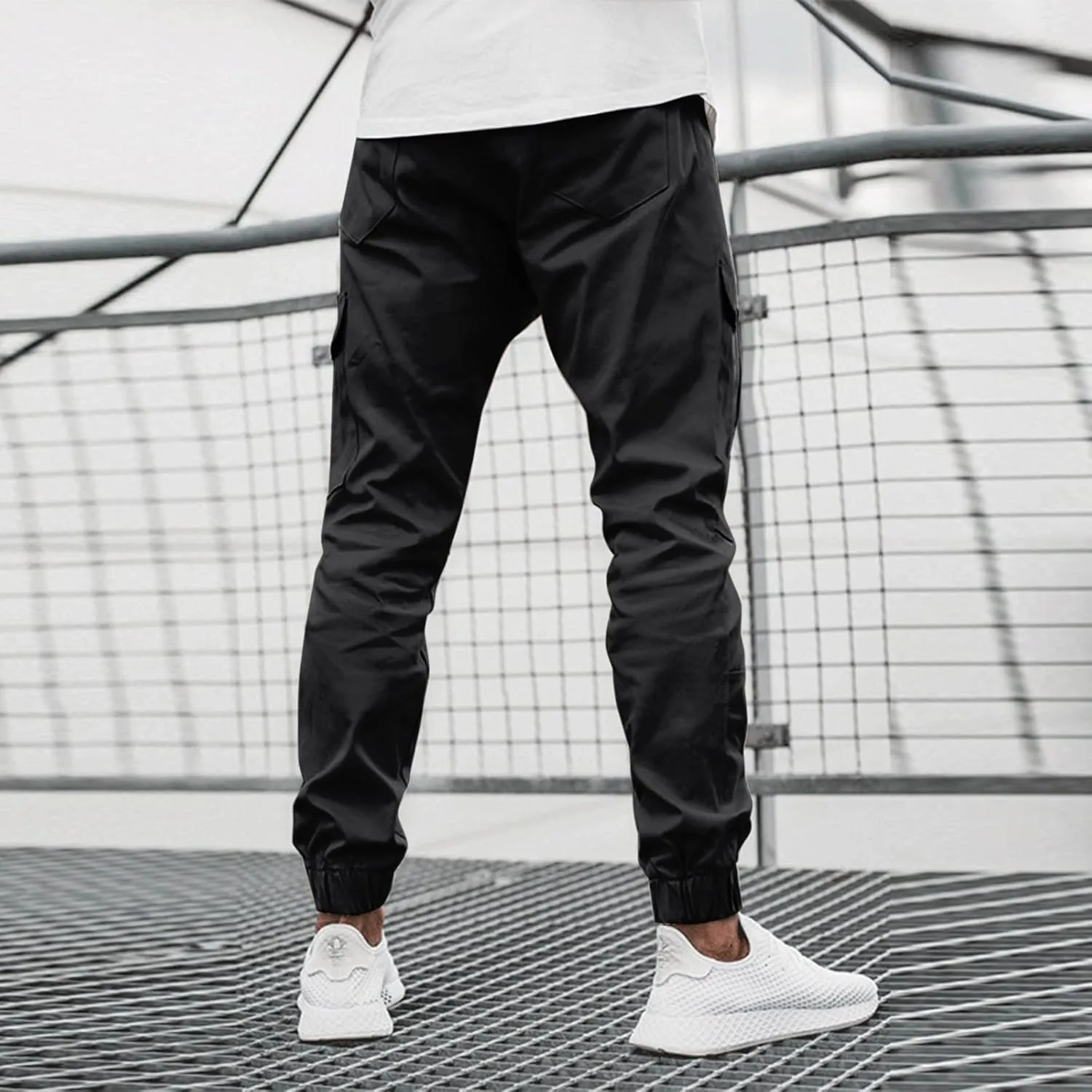 Cargo Sweatpants for Men Big and Tall with Pockets Men's Joggers Sweatpants Low Crotch Sweats Slim Fit Trousers Harem