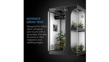 CLOUDLAB 743D, 2-IN-1 Advance Grow Tent 4X3, 2000D Mylar Canvas, 48" X 36" X 72"