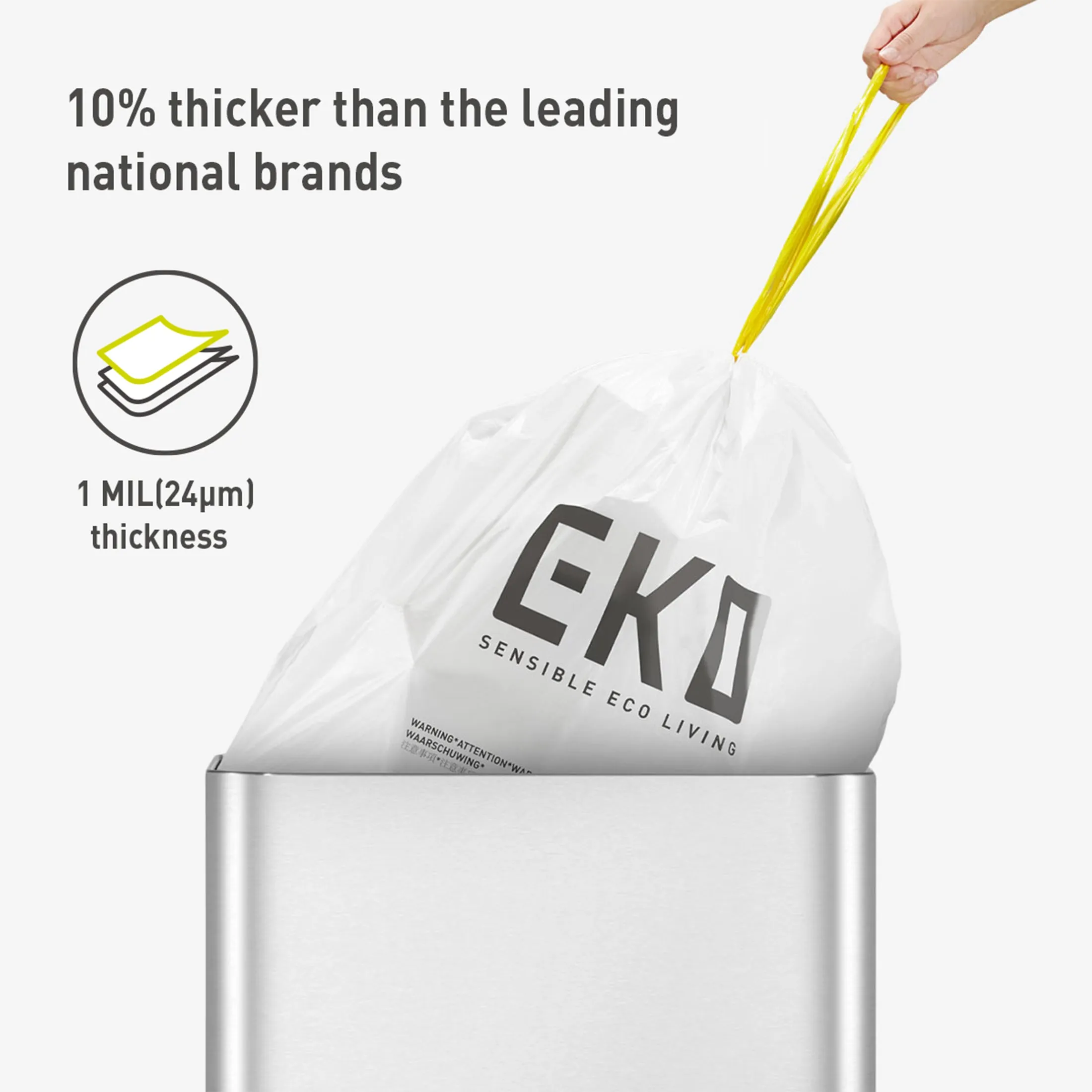 Code C - 4 Gallon Easy-Dispense Roll Trash Bag - 80 Count (10-15L)