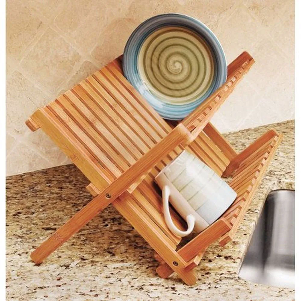 Collapsible Bamboo Dish Rack