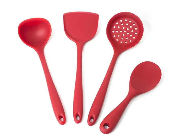 Cookware Set 4 Pieces Silicone Utensils-مجموعة أواني طهي