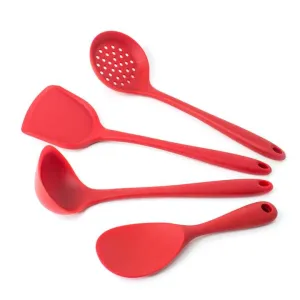 Cookware Set 4 Pieces Silicone Utensils-مجموعة أواني طهي