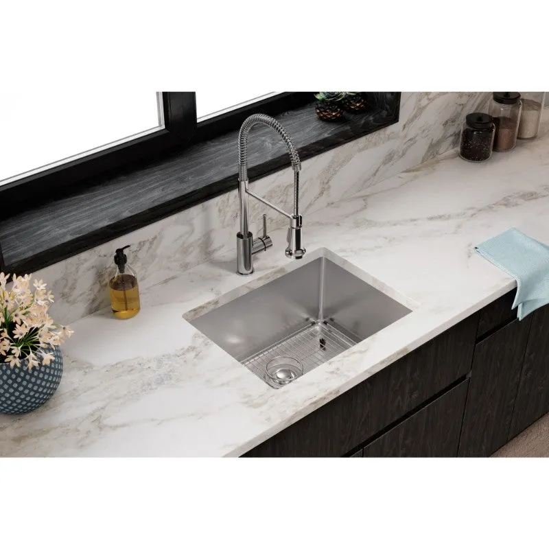 Crosstown 18.25" x 23.5" x 10" Stainless Steel Single-Basin Undermount Kitchen Sink - Zero Radius Corners
