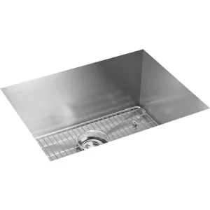Crosstown 18.25" x 23.5" x 10" Stainless Steel Single-Basin Undermount Kitchen Sink - Zero Radius Corners